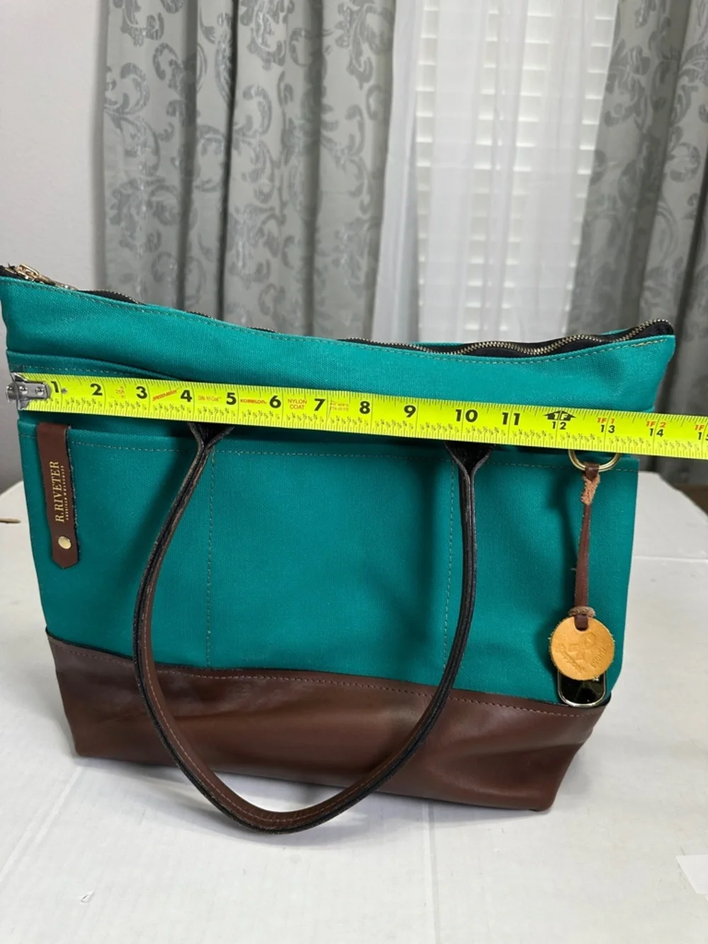 R. Riveter‎ Green Canvas Tote Bag Green